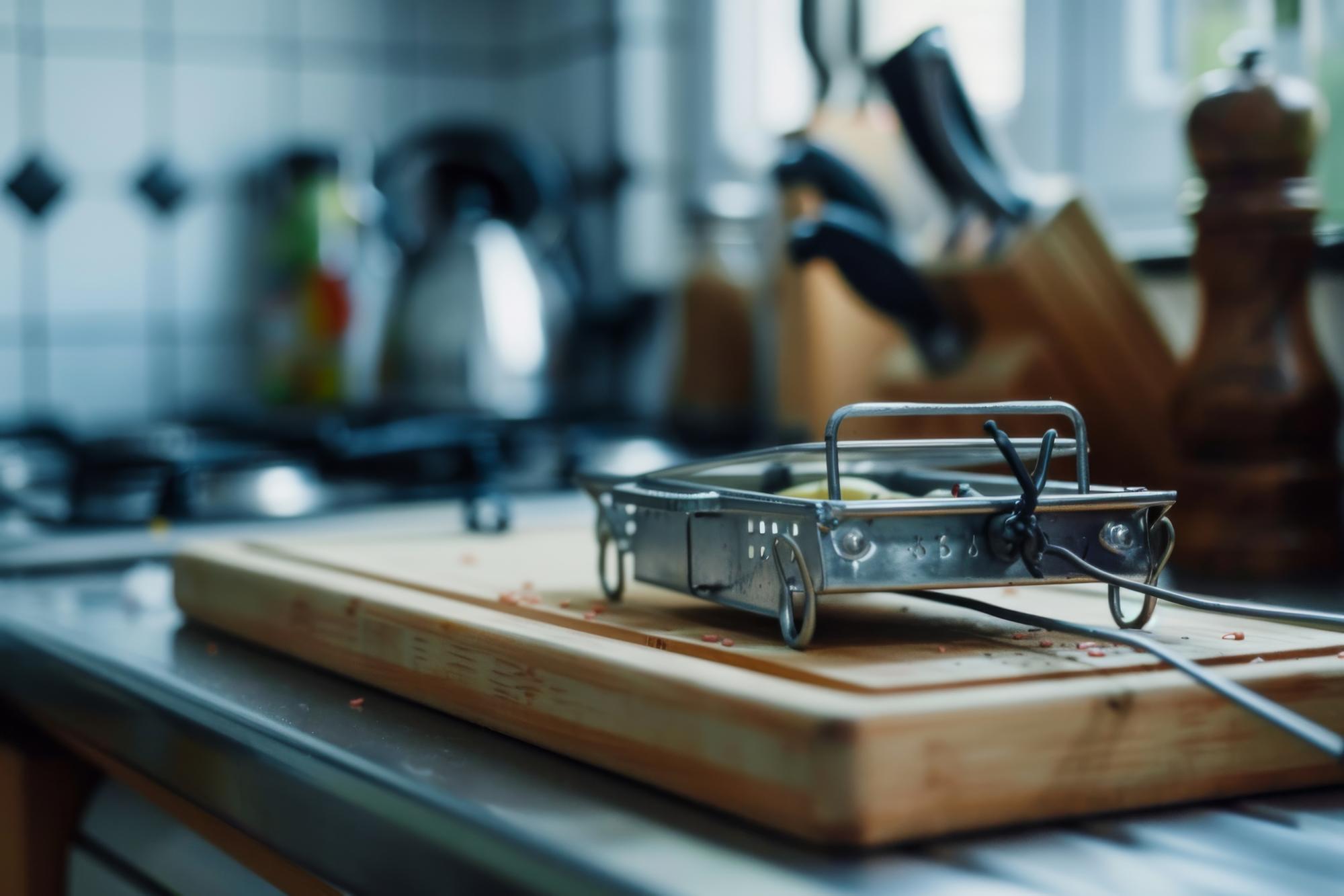 Set di utensili da cucina tecnologici su piano di lavoro